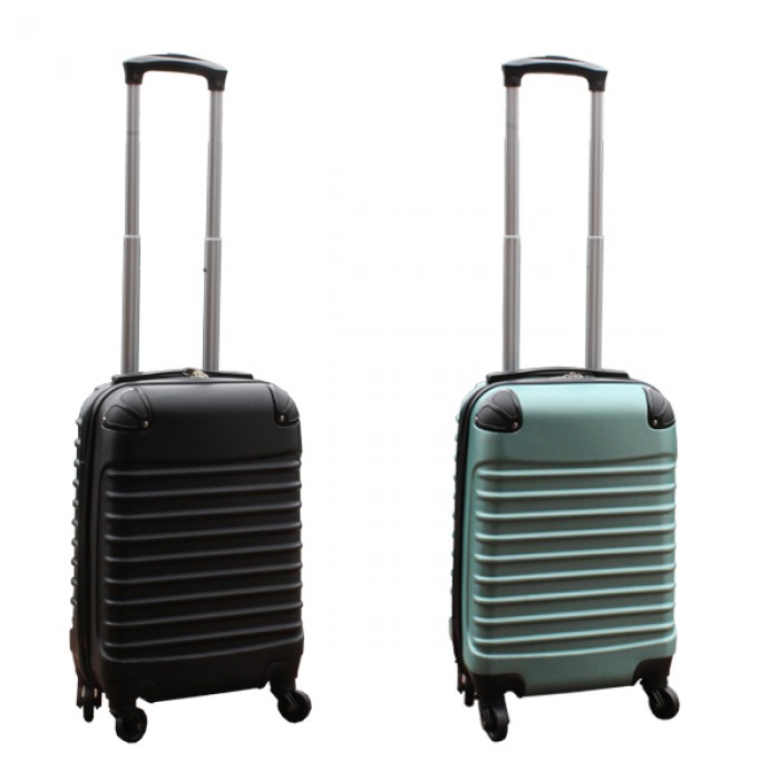 Travelerz kofferset 2 delige ABS handbagage koffers - met cijferslot - 27 liter - zwart - groen