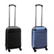 Travelerz kofferset 2 delige ABS handbagage koffers - met cijferslot - 27 liter - zwart - licht blauw