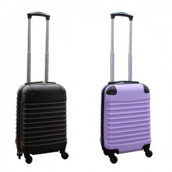 Travelerz kofferset 2 delige ABS handbagage koffers - met cijferslot - 27 liter - zwart - lila