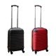 Travelerz kofferset 2 delige ABS handbagage koffers - met cijferslot - 27 liter - zwart - rood