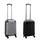 Travelerz kofferset 2 delige ABS handbagage koffers - met cijferslot - 27 liter - zwart - zilver