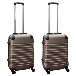 Travelerz kofferset 2 delige ABS handbagage koffers - met cijferslot - 39 liter - goud