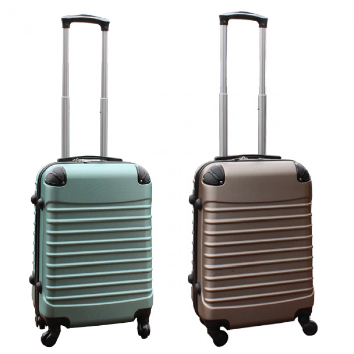 Travelerz kofferset 2 delige ABS handbagage koffers - met cijferslot - 39 liter - groen - goud Travelerz kofferset 2 delige ABS handbagage koffers - met cijferslot - 39 liter - groen - goud