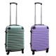 Travelerz kofferset 2 delige ABS handbagage koffers - met cijferslot - 39 liter - groen - lila