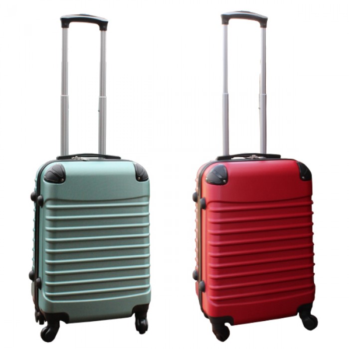 Travelerz kofferset 2 delige ABS handbagage koffers - met cijferslot - 39 liter - groen - rood