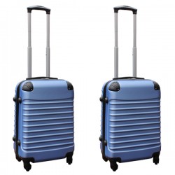 Travelerz kofferset 2 delige ABS handbagage koffers - met cijferslot - 39 liter - licht blauw