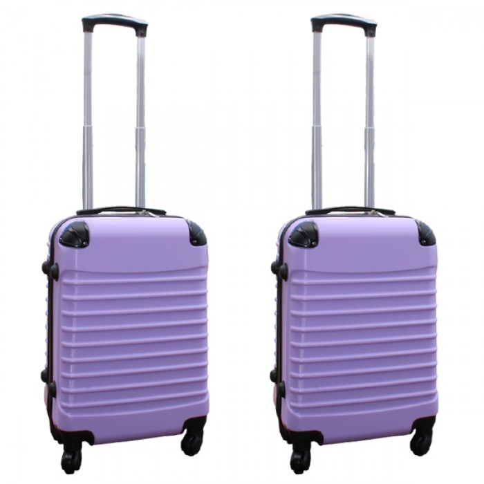 Travelerz kofferset 2 delige ABS handbagage koffers - met cijferslot - 39 liter - lila Travelerz kofferset 2 delige ABS handbagage koffers - met cijferslot - 39 liter - lila