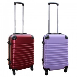 Travelerz kofferset 2 delige ABS handbagage koffers - met cijferslot - 39 liter - lila - bordeauxrood