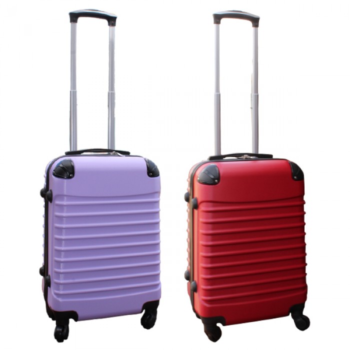 Travelerz kofferset 2 delige ABS handbagage koffers - met cijferslot - 39 liter - lila - rood