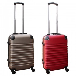 Travelerz kofferset 2 delige ABS handbagage koffers - met cijferslot - 39 liter - rood - goud