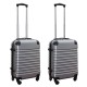 Travelerz kofferset 2 delige ABS handbagage koffers - met cijferslot - 39 liter - zilver