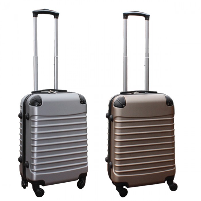 Travelerz kofferset 2 delige ABS handbagage koffers - met cijferslot - 39 liter - zilver - goud