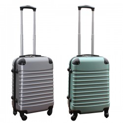Travelerz kofferset 2 delige ABS handbagage koffers - met cijferslot - 39 liter - zilver - groen