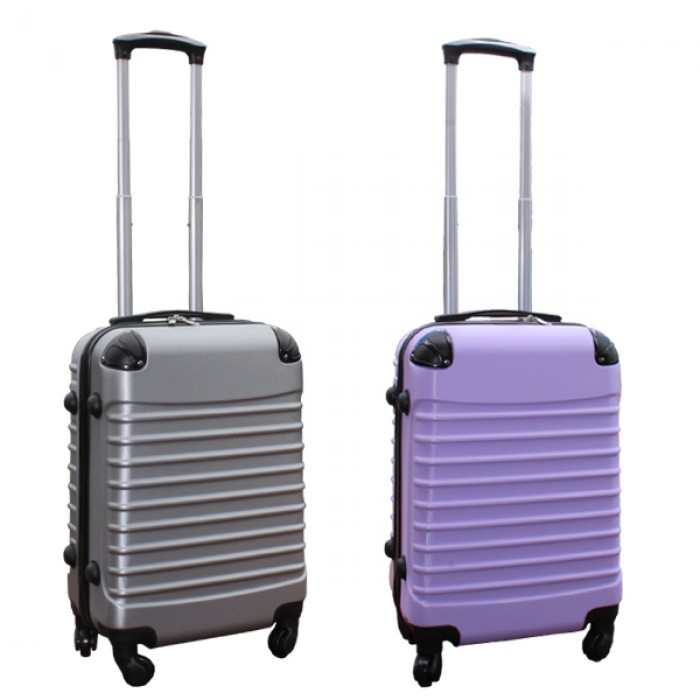 Travelerz kofferset 2 delige ABS handbagage koffers - met cijferslot - 39 liter - zilver - lila