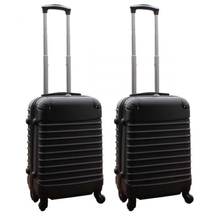 Travelerz kofferset 2 delige ABS handbagage koffers - met cijferslot - 39 liter - zwart 