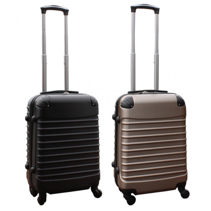 Travelerz kofferset 2 delige ABS handbagage koffers - met cijferslot - 39 liter - zwart - goud
