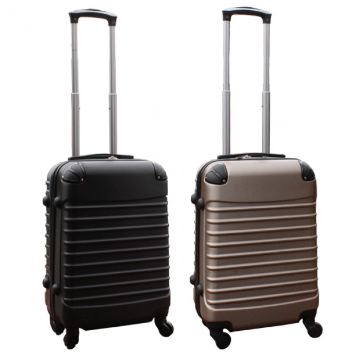 Travelerz kofferset 2 delige ABS handbagage koffers - met cijferslot - 39 liter - zwart - goud Travelerz kofferset 2 delige ABS handbagage koffers - met cijferslot - 39 liter - zwart - goud