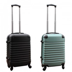 Travelerz kofferset 2 delige ABS handbagage koffers - met cijferslot - 39 liter - zwart - groen