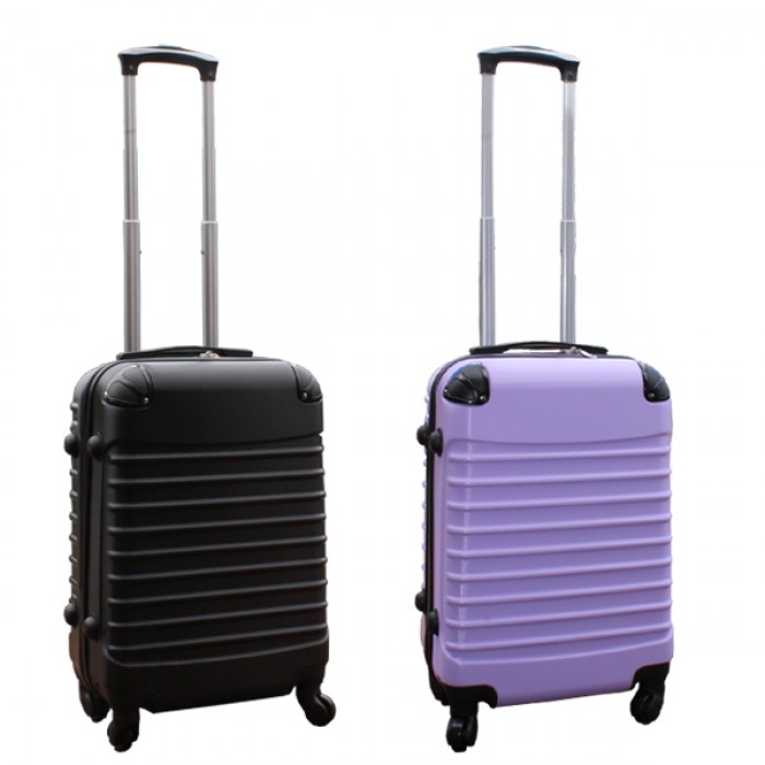 Travelerz kofferset 2 delige ABS handbagage koffers - met cijferslot - 39 liter - zwart - lila