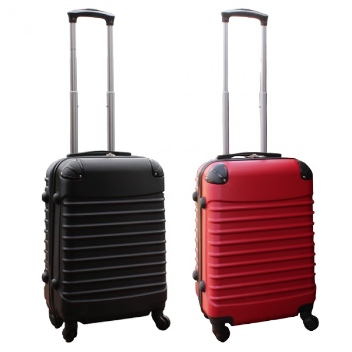 Travelerz kofferset 2 delige ABS handbagage koffers - met cijferslot - 39 liter - zwart - rood