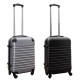 Travelerz kofferset 2 delige ABS handbagage koffers - met cijferslot - 39 liter - zwart - zilver