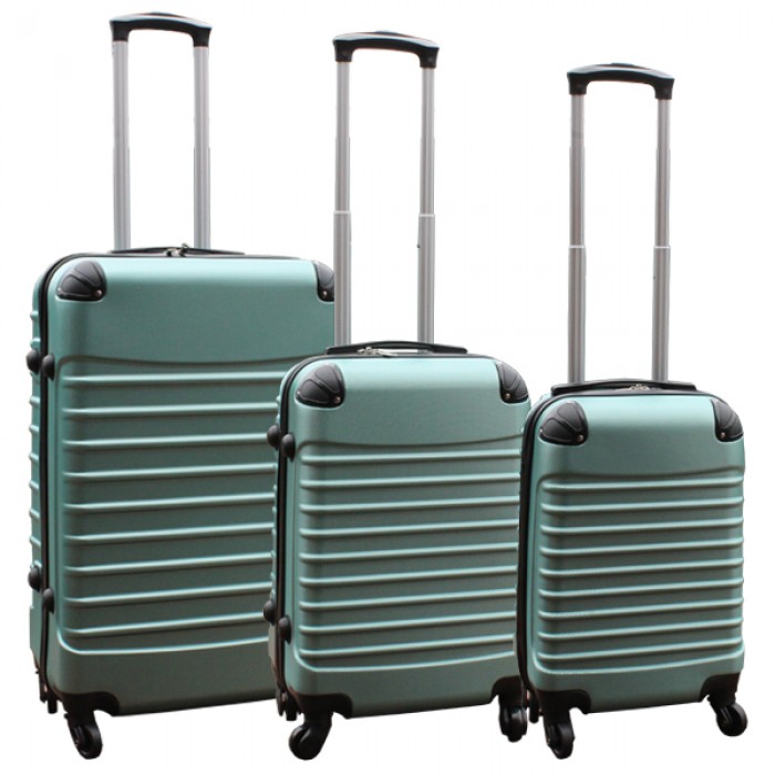 Travelerz kofferset 3 delig met wielen en cijferslot - handbagage koffers - ABS - groen
