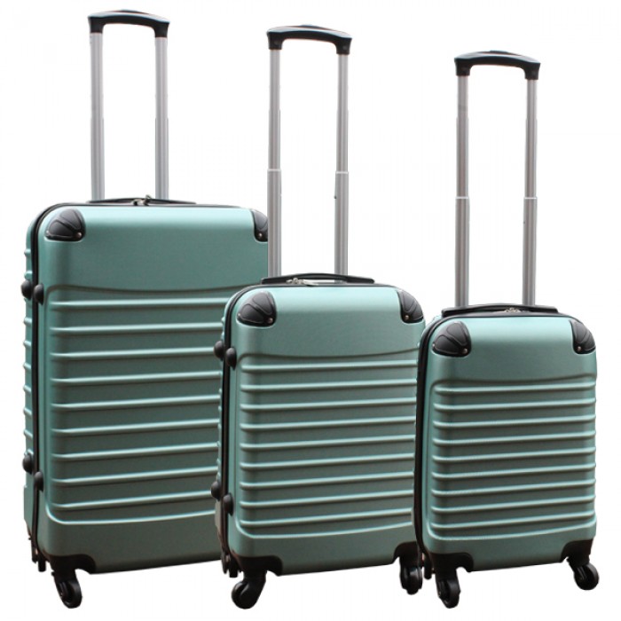 Travelerz kofferset 3 delig met wielen en cijferslot - handbagage koffers - ABS - groen Travelerz kofferset 3 delig met wielen en cijferslot - handbagage koffers - ABS - groen