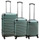 Travelerz kofferset 3 delig met wielen en cijferslot - handbagage koffers - ABS - groen Travelerz kofferset 3 delig met wielen en cijferslot - handbagage koffers - ABS - groen
