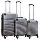 Travelerz kofferset 3 delig met wielen en cijferslot - handbagage koffers - ABS - zilver