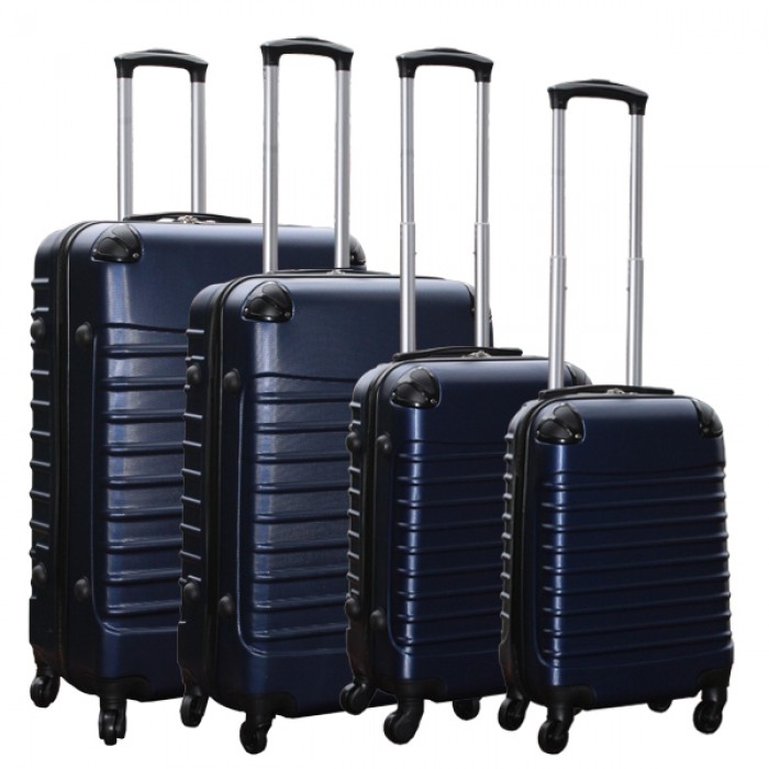 Travelerz kofferset 4 delig ABS - zwenkwielen - met cijferslot - donker blauw Travelerz kofferset 4 delig ABS - zwenkwielen - met cijferslot - donker blauw