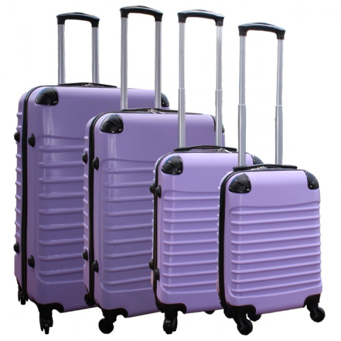 Travelerz kofferset 4 delig ABS - zwenkwielen - met cijferslot - lila Travelerz kofferset 4 delig ABS - zwenkwielen - met cijferslot - lila
