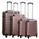 Travelerz kofferset 4 delig ABS - zwenkwielen - met cijferslot - rose goud Travelerz kofferset 4 delig ABS - zwenkwielen - met cijferslot - rose goud
