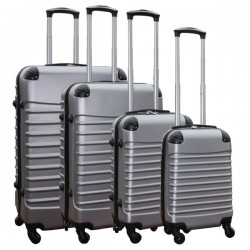Travelerz kofferset 4 delig ABS - zwenkwielen - met cijferslot - zilver 