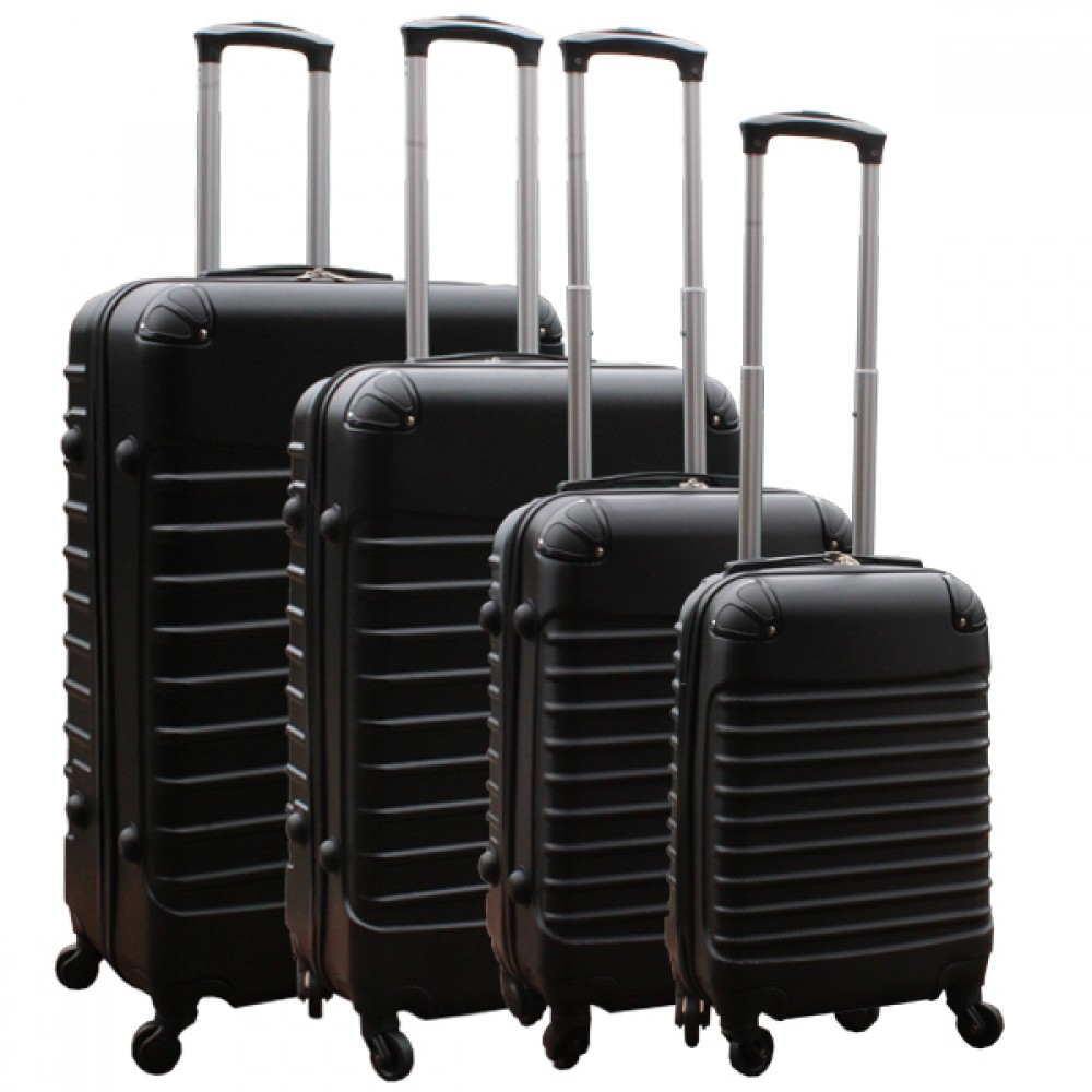 springen bruiloft plan Travelerz kofferset 4 delig ABS - zwenkwielen - met cijferslot - zwart