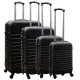 Travelerz kofferset 4 delig ABS - zwenkwielen - met cijferslot - zwart
