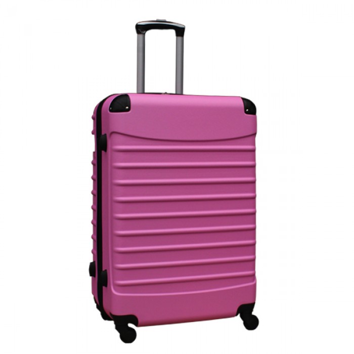 Travelerz kofferset 2 delige ABS groot - met cijferslot - 95 liter - rood - licht roze