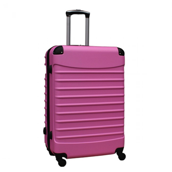 Travelerz kofferset 2 delige ABS groot - met cijferslot - 95 liter - licht blauw - licht roze