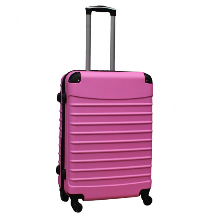 Travelerz kofferset 2 delige ABS groot - met cijferslot - 69 liter - licht blauw - licht roze