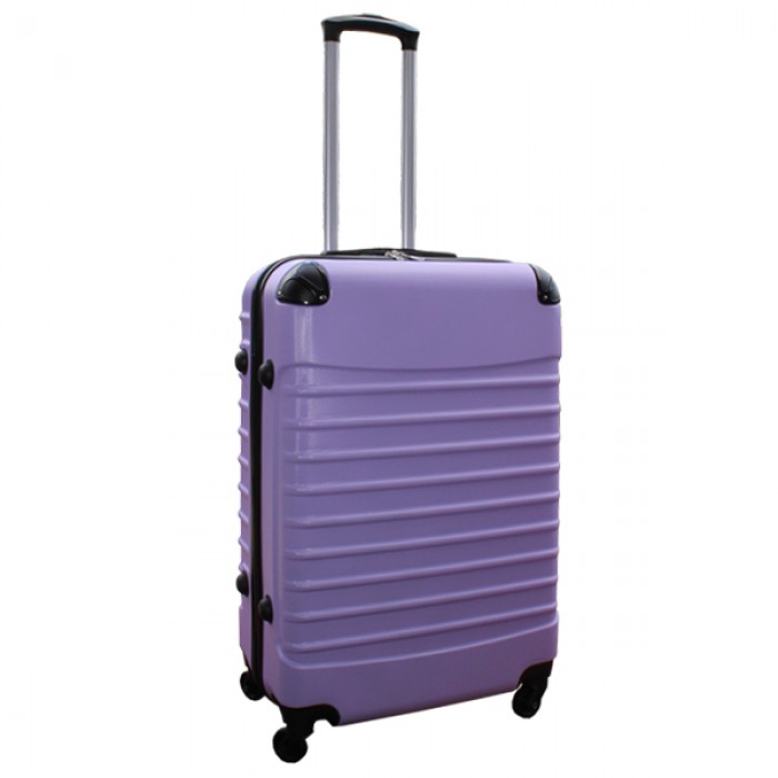 Travelerz kofferset 2 delige ABS groot - met cijferslot - 69 liter - licht roze - lila