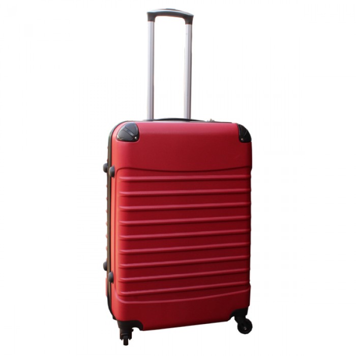 Travelerz kofferset 2 delige ABS groot - met cijferslot - 69 liter - rood - zwart