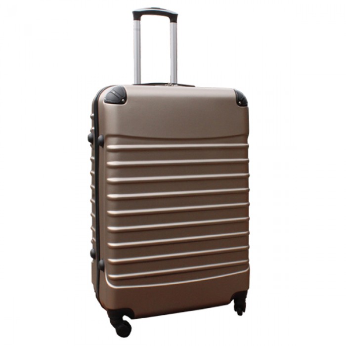 Travelerz kofferset 2 delige ABS groot - met cijferslot - 95 liter - licht blauw - goud