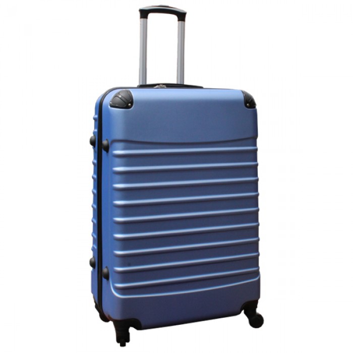 Travelerz kofferset 2 delige ABS groot - met cijferslot - 95 liter - licht blauw - zilver