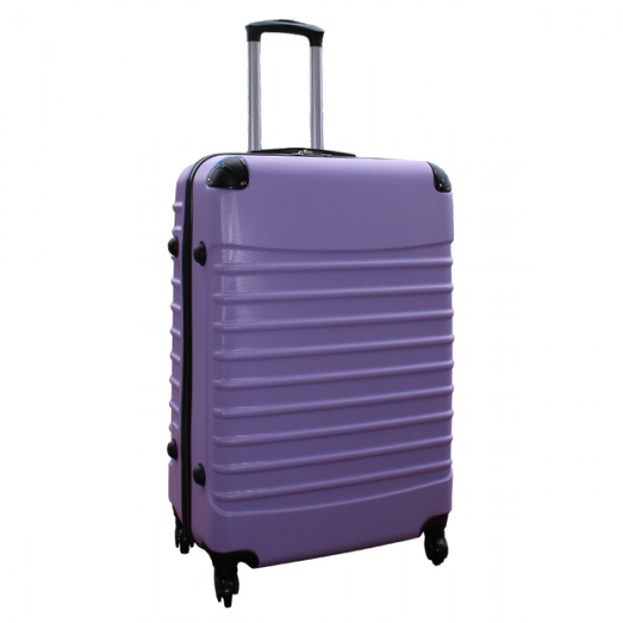 Travelerz kofferset 2 delige ABS groot - met cijferslot - 95 liter - licht blauw - lila