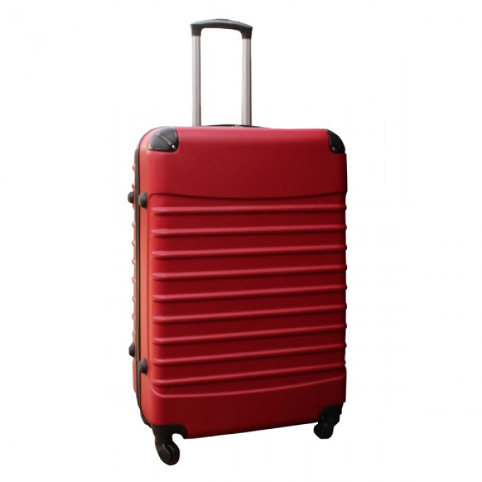 Travelerz kofferset 2 delige ABS groot - met cijferslot - 95 liter - rood - zilver