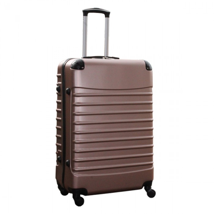 Travelerz kofferset 2 delige ABS groot - met cijferslot - 95 liter - rose goud - zilver