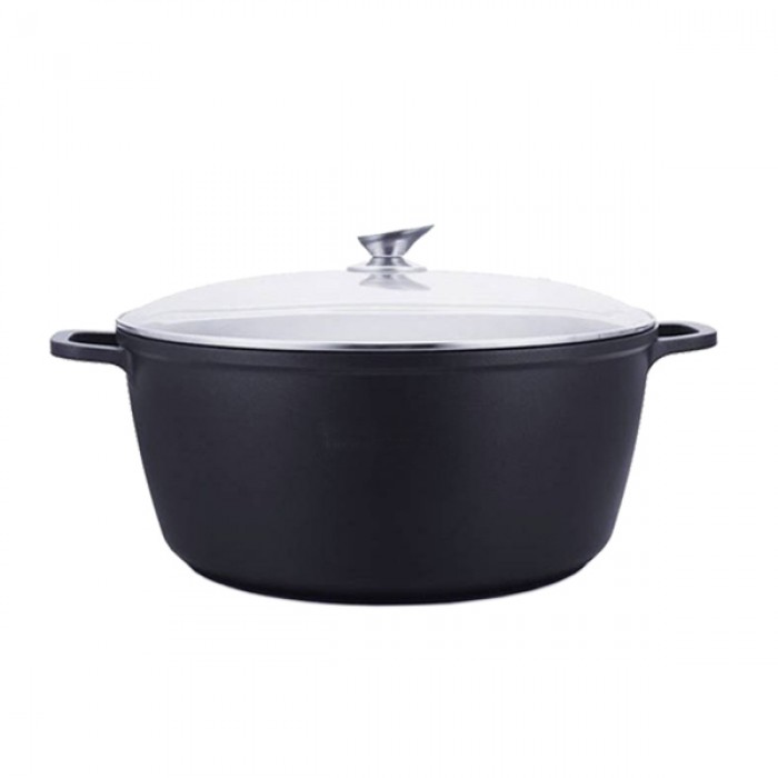 Kookkunst Holland braadpan met glazen deksel marmeren coating - inductie - Ø 36 cm