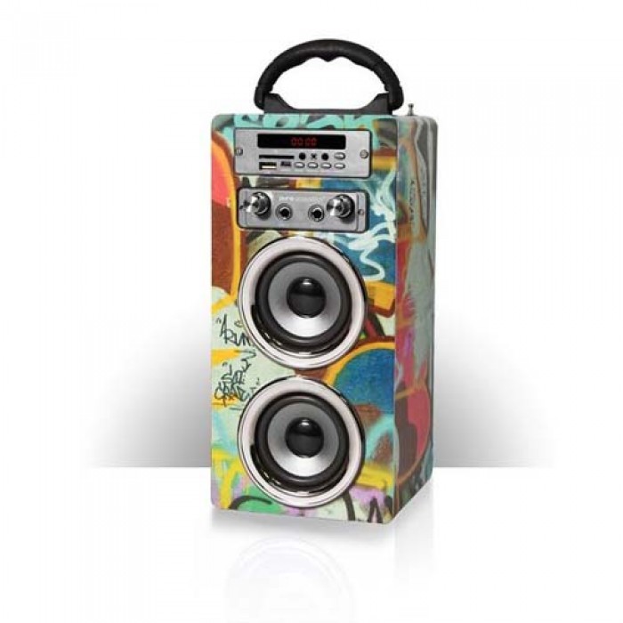 Pure Acoustics MCP-20 GRA Portable karaoke systeem met bluetooth  USB  SD en FM radio