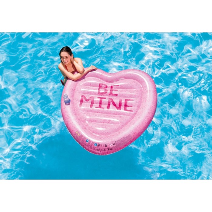 luchtbed Candy Heart Island 145 x 142 cm roze luchtbed Candy Heart Island 145 x 142 cm roze