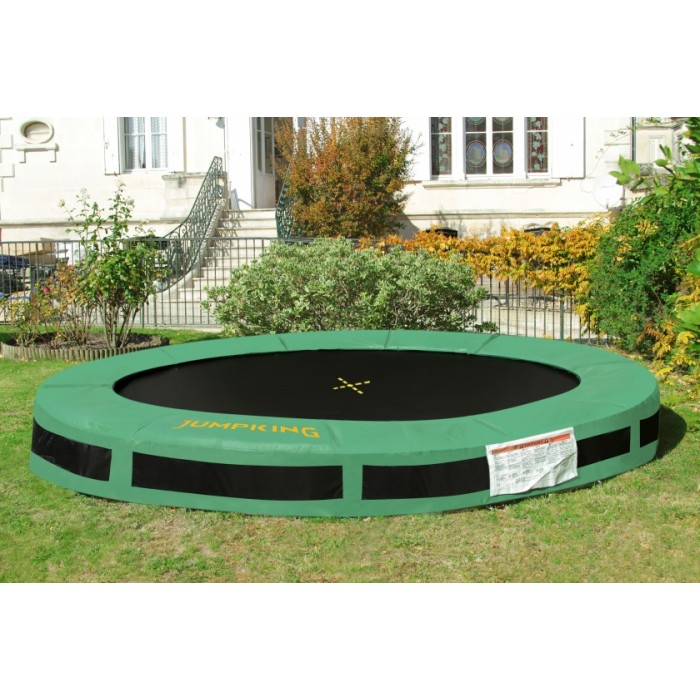 Jumpking trampoline InGround Classic 2,44 meter zwart/groen Jumpking trampoline InGround Classic 2,44 meter zwart/groen