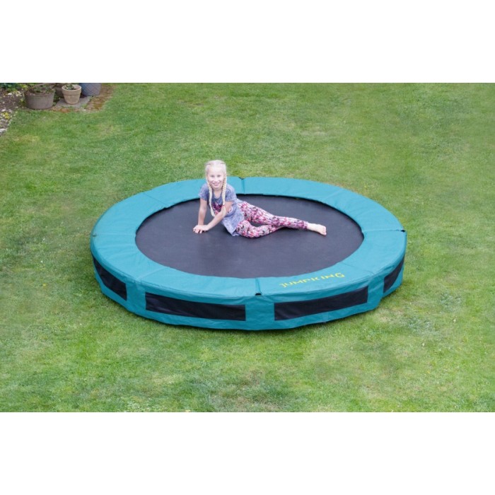 Jumpking trampoline InGround Classic 2,44 meter zwart/groen Jumpking trampoline InGround Classic 2,44 meter zwart/groen